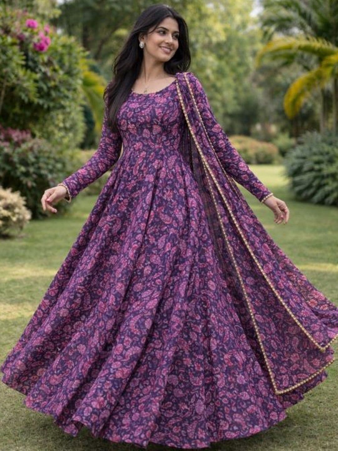 Femvy Women Printed Crepe Anarkali Kurta - view 1