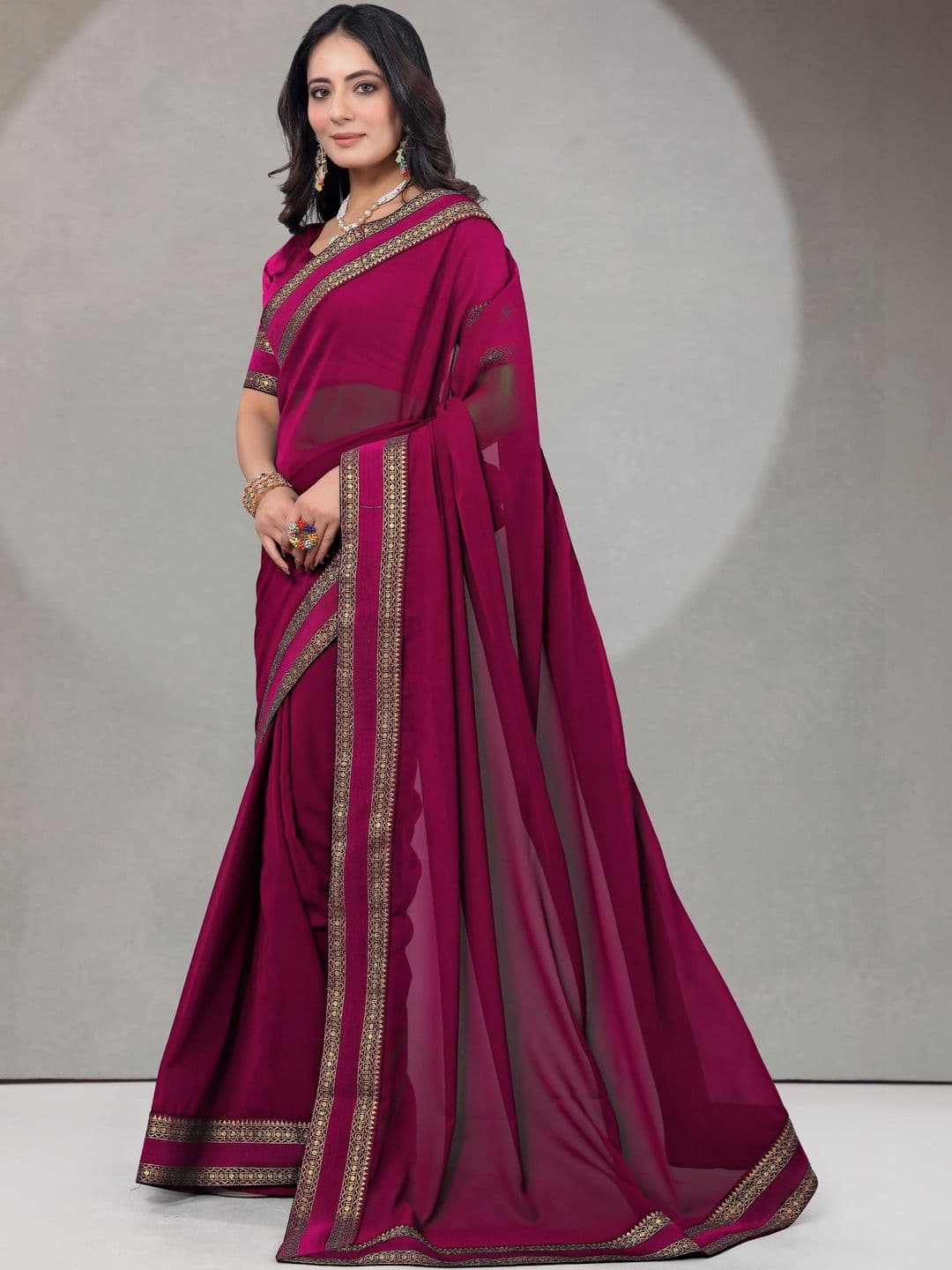 Moda Rapido Woven Design Zari Pure Georgette Fashion Saree - view 1