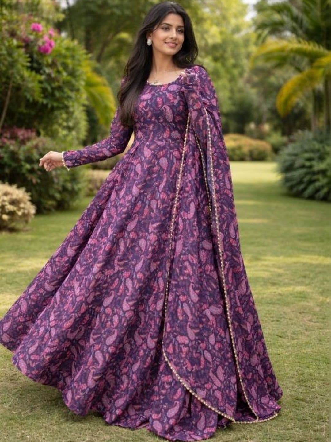 Raiyani Fashion Women Printed Crepe Anarkali Kurta - view 1