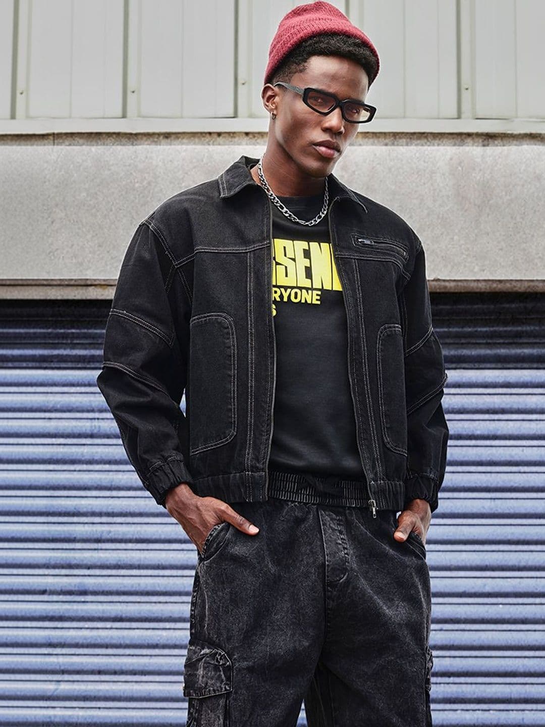 Snitch Black Printed Jacket - view 1