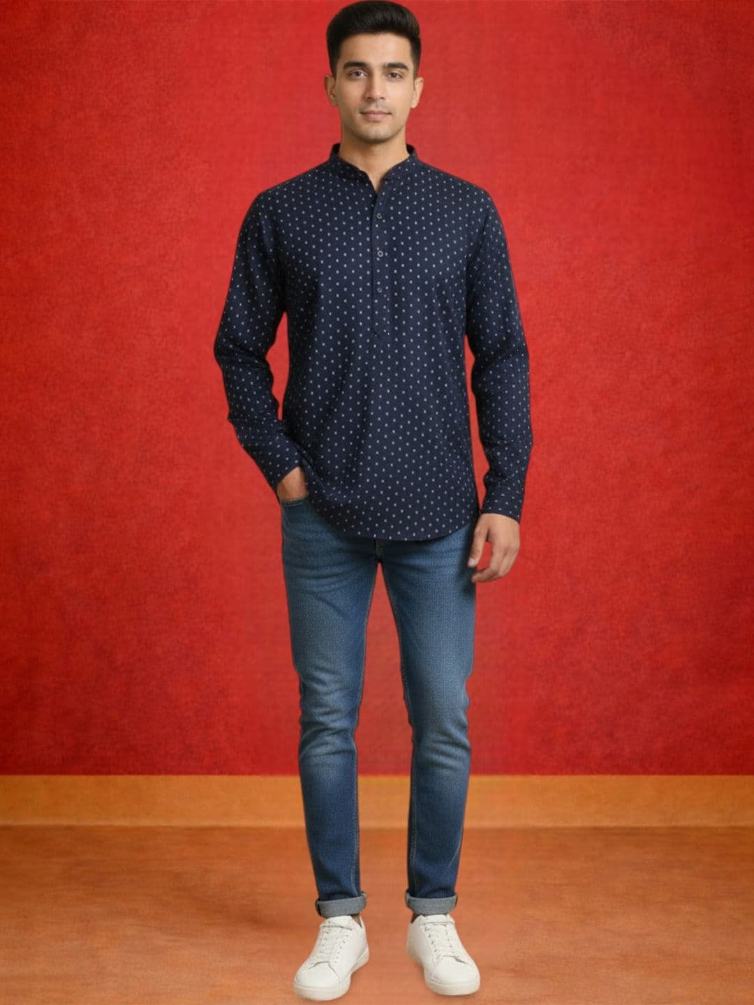 TATTVA Men Ethnic Motifs Printed Indie Prints Khadi Kurta - view 1