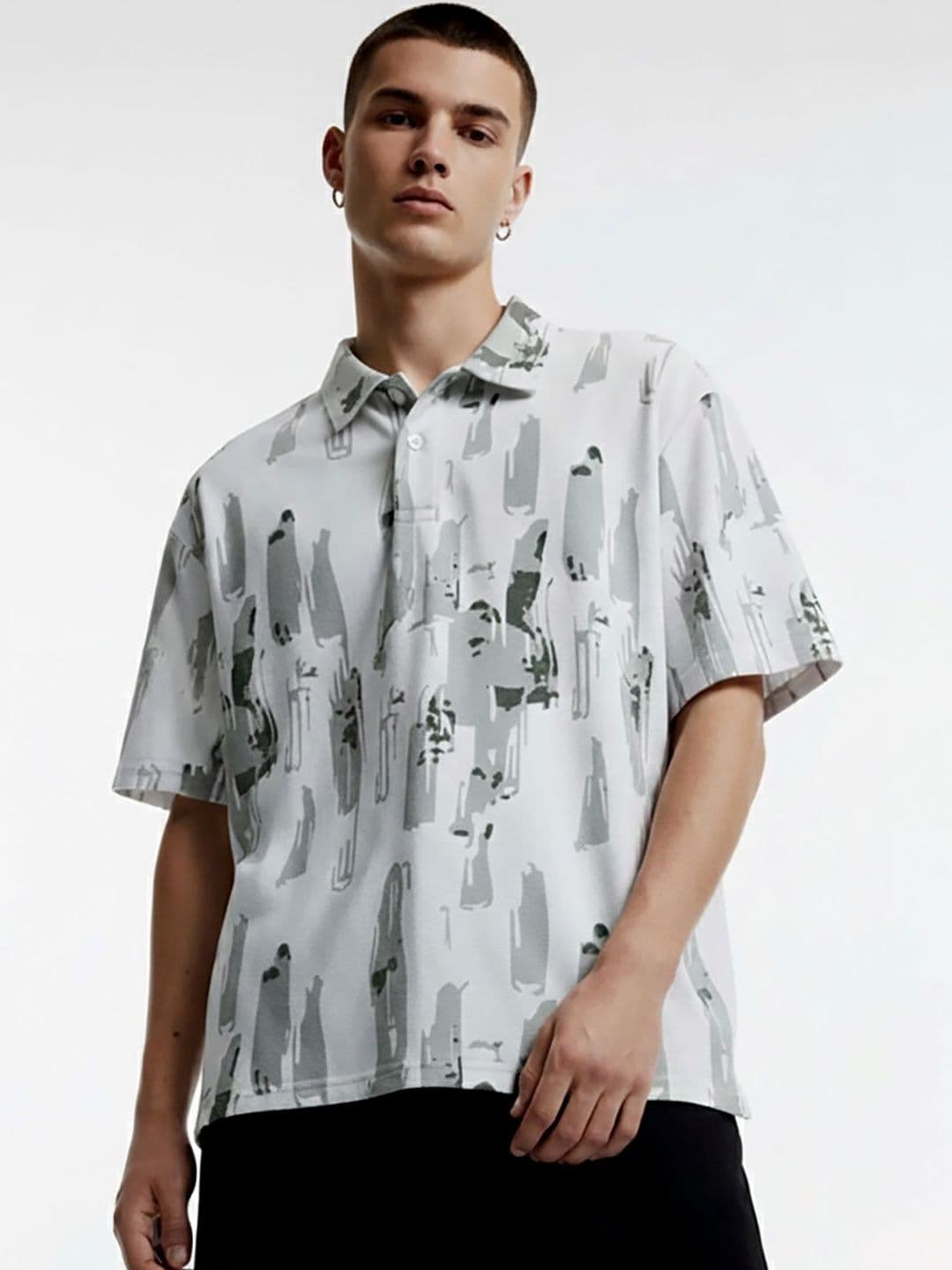 glitchez Men Printed Polo Collar T-shirt - view 1