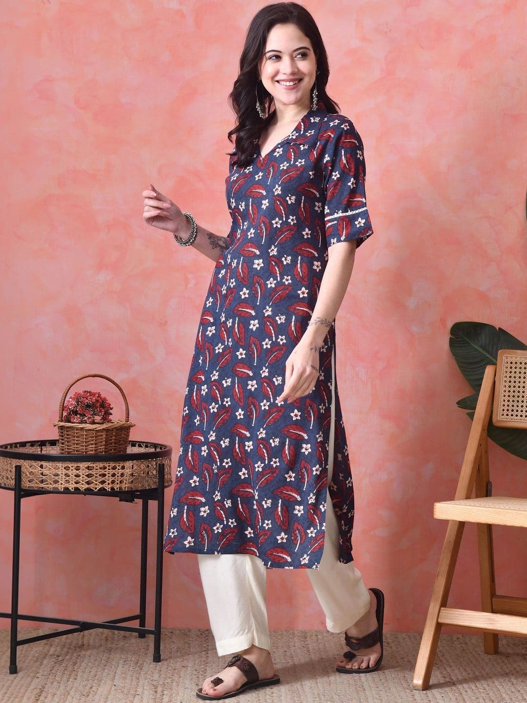 JEMCY Women Floral Printed Floral Kurta - view 1