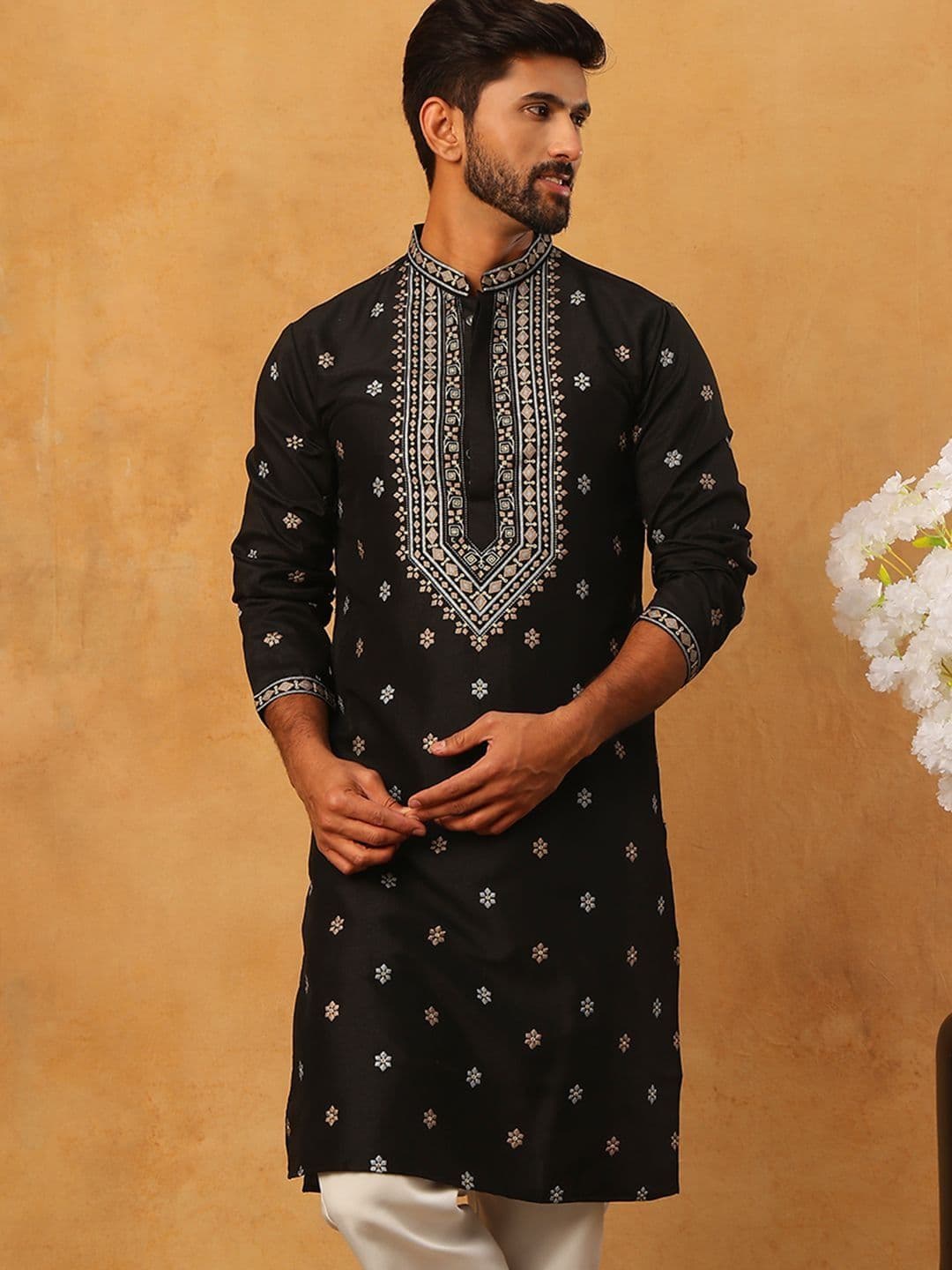 Jompers Men Geometric Printed Kurta - view 1