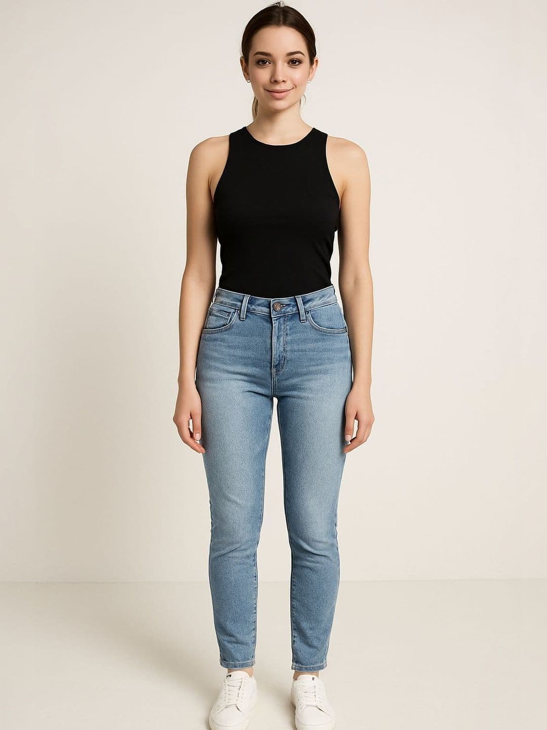 KASHIANXSTYLE Women Comfort Skinny Fit High-Rise Light Fade Stretchable Jeans - view 1