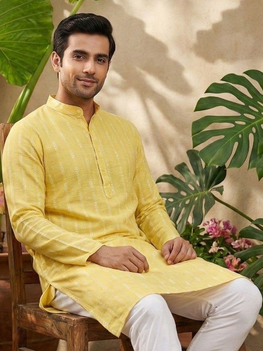Sypher Boutique Men Printed Khadi Kurta - view 1