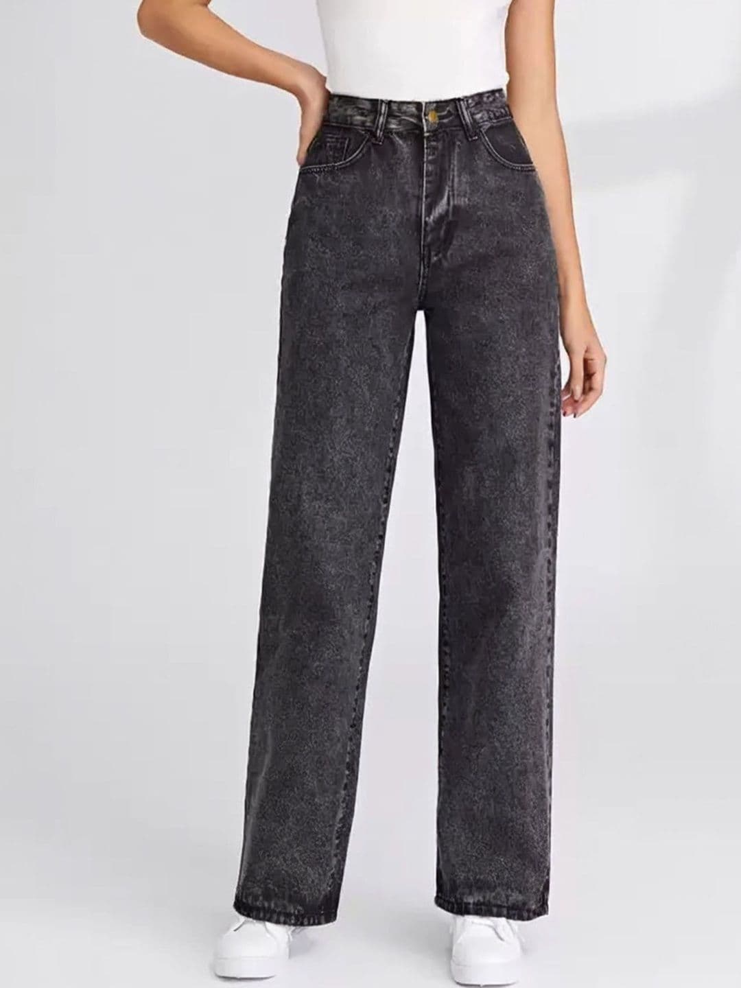 KASHIANXSTYLE Women Comfort Boyfriend Fit High-Rise Heavy Fade Stretchable Jeans - view 1