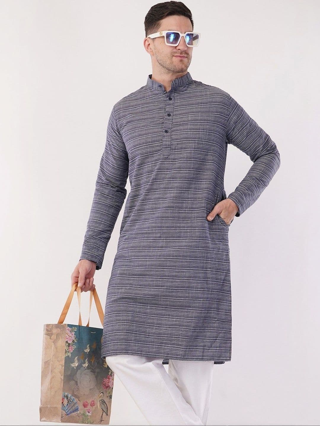Sypher Boutique Men Printed Khadi Kurta - view 1
