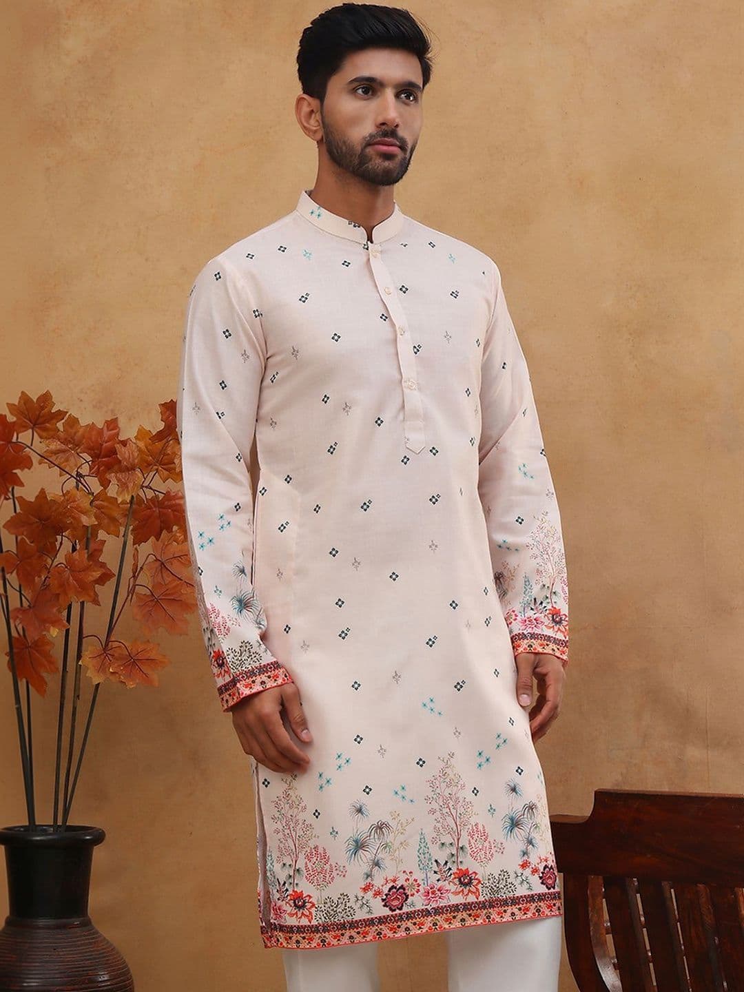 Jompers Men Floral Printed Kurta - view 1