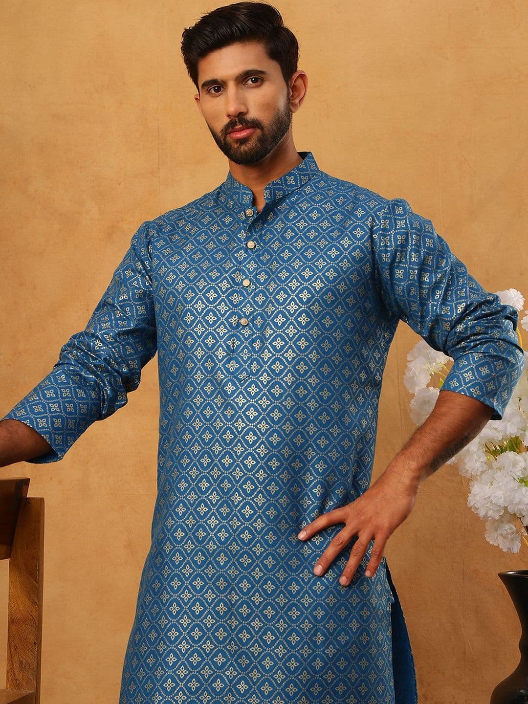 Jompers Men Floral Printed Kurta - view 1