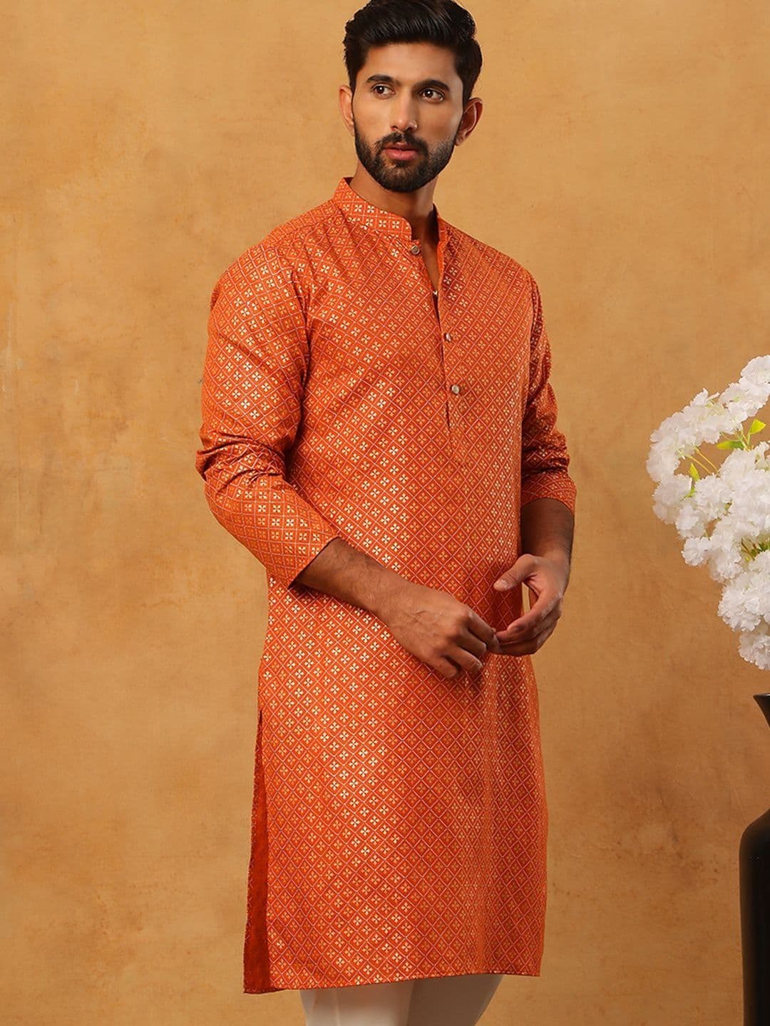 Jompers Men Geometric Printed Kurta - view 1