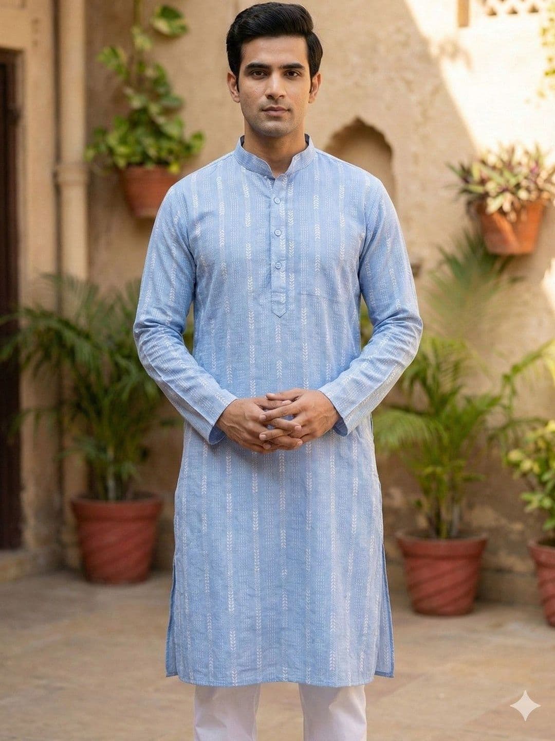 Sypher Boutique Men Printed Khadi Kurta - view 1