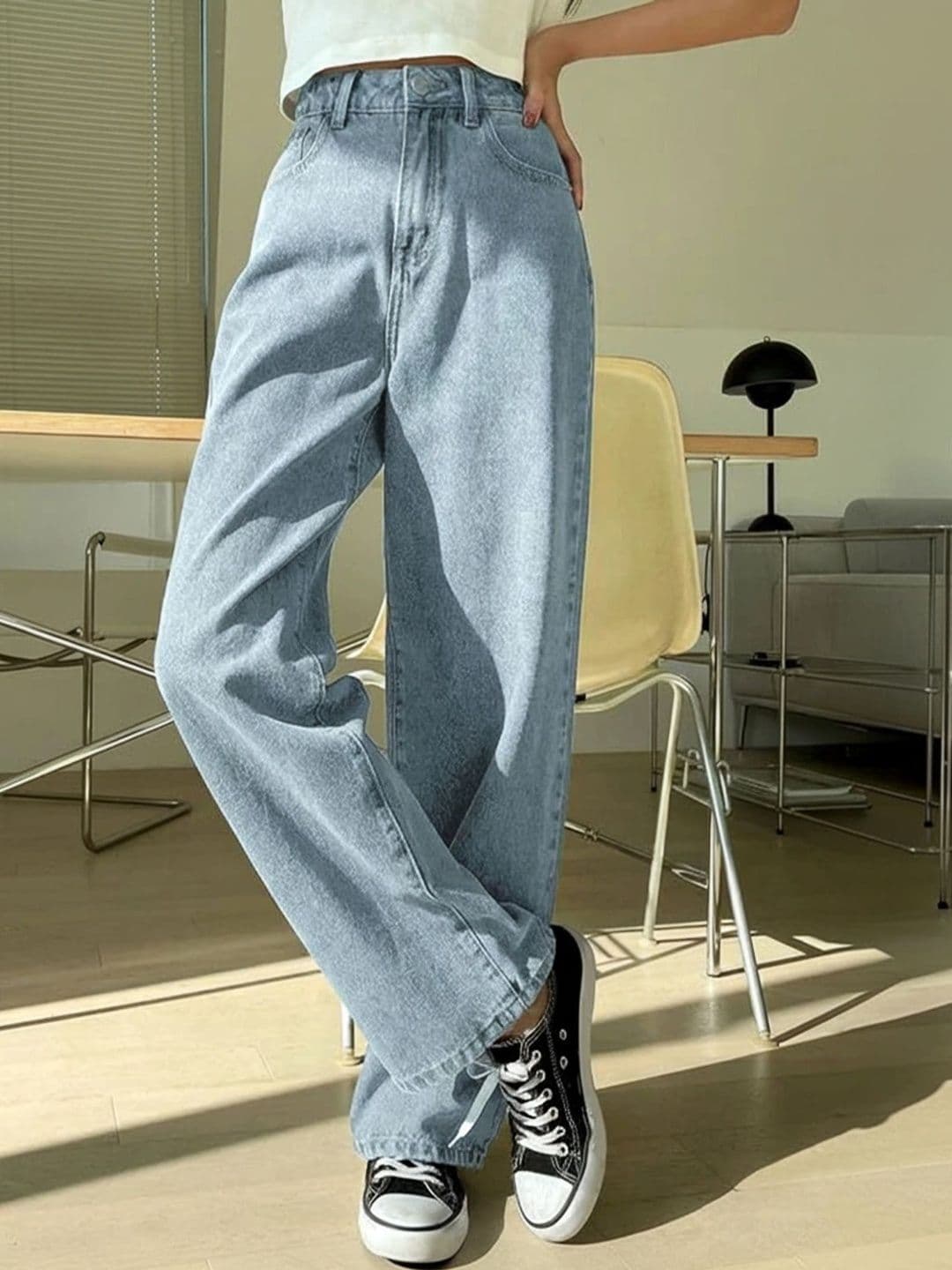 KASHIANXSTYLE Women Comfort Boyfriend Fit High-Rise Light Fade Stretchable Jeans - view 1