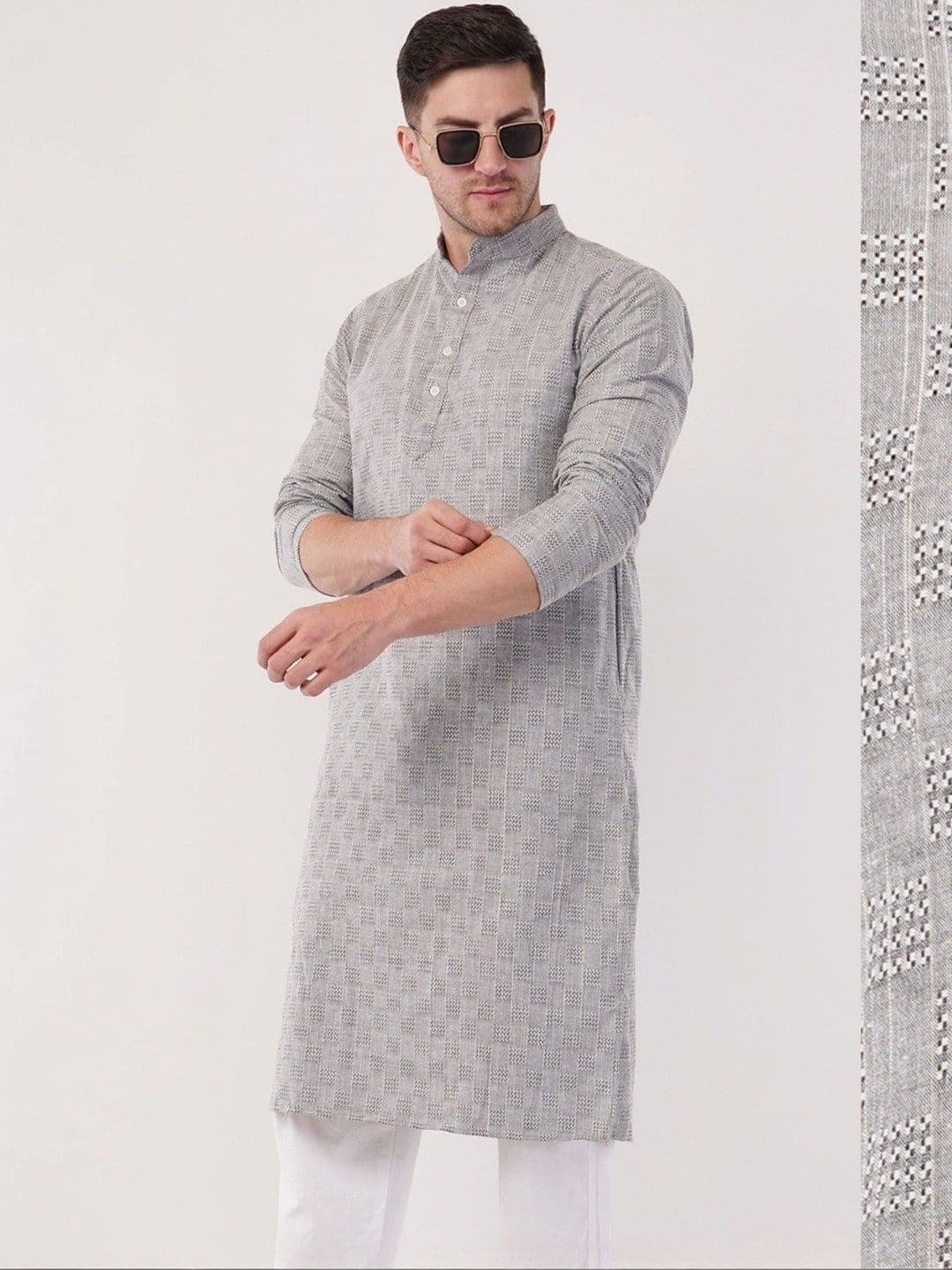Sypher Boutique Men Printed Khadi Kurta - view 1