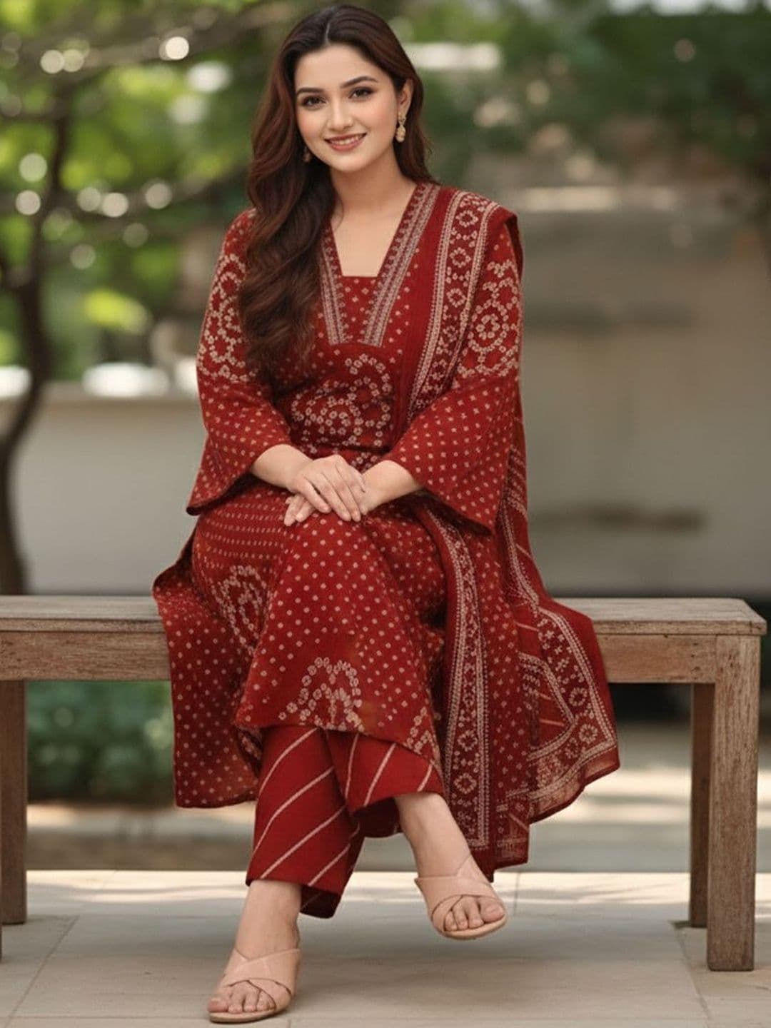 Moda Rapido Women Ethnic Motifs Printed Regular Kurta with Trousers & With Dupatta - view 1