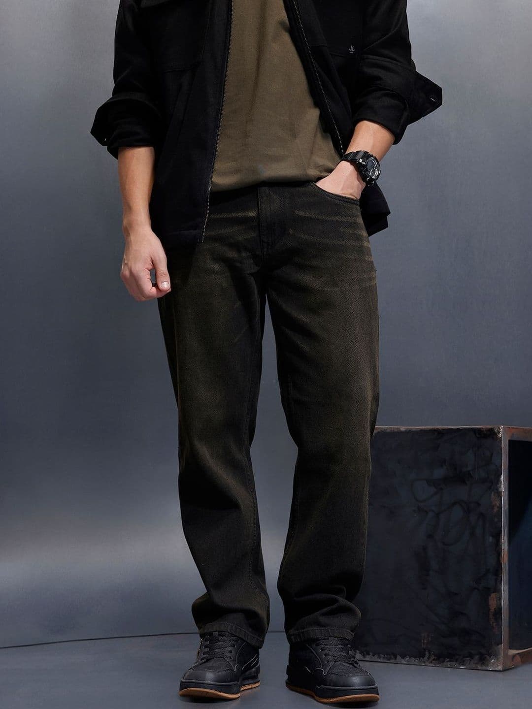 WROGN Men Anti Regular Fit Mid-Rise Light Fade Stretchable Jeans