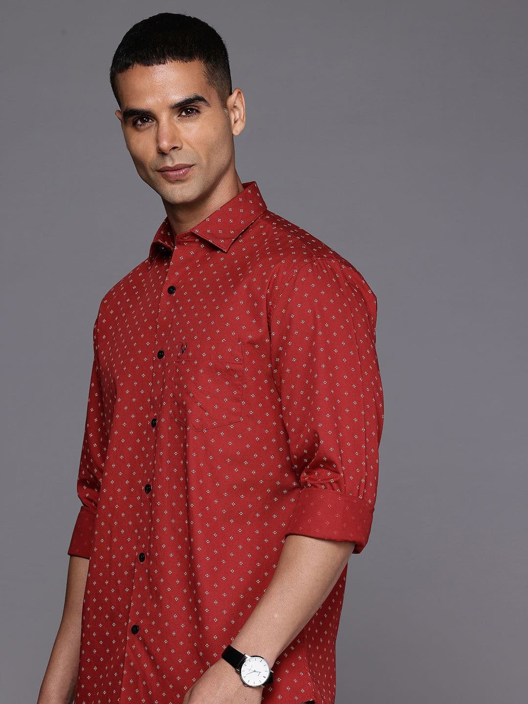 Allen Solly Classic Fit Micro Ditsy Printed Pure Cotton Casual Shirt - view 1