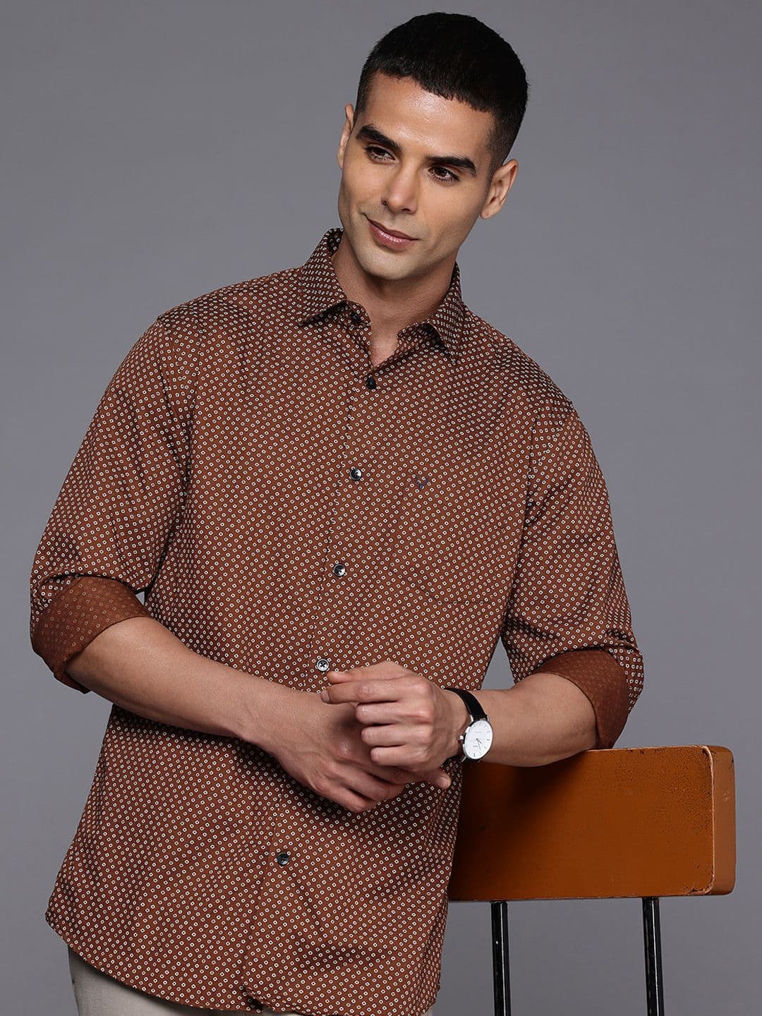 Allen Solly Sport Fit Micro Ditsy Printed Pure Cotton Casual Shirt - view 1