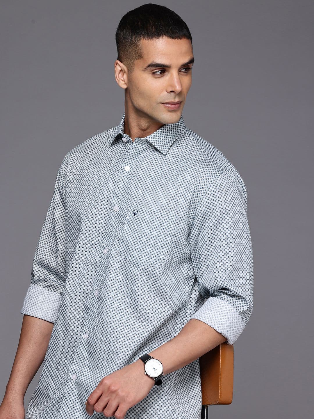 Allen Solly Sport Fit Micro Ditsy Printed Pure Cotton Casual Shirt - view 1