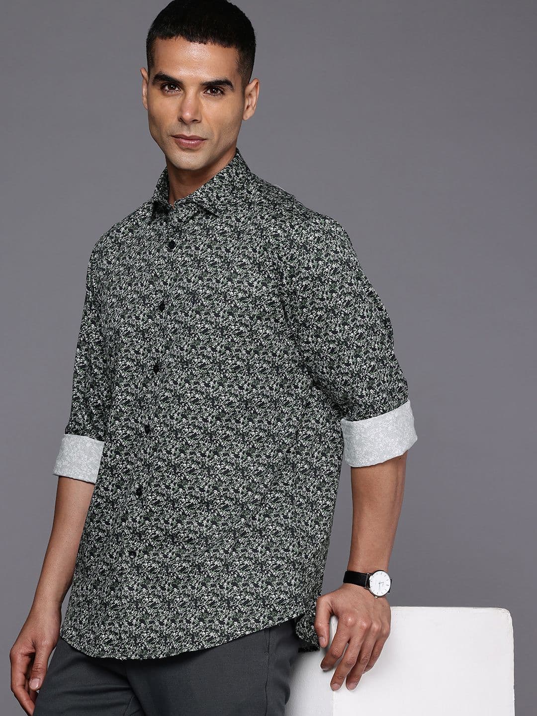 Allen Solly Sport Fit Micro Ditsy Printed Pure Cotton Casual Shirt - view 1