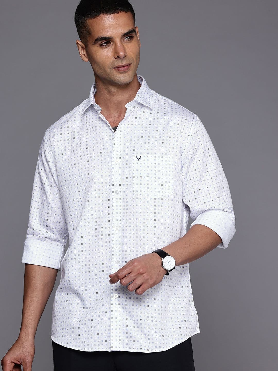 Allen Solly Sport Fit Micro Ditsy Printed Pure Cotton Casual Shirt - view 1