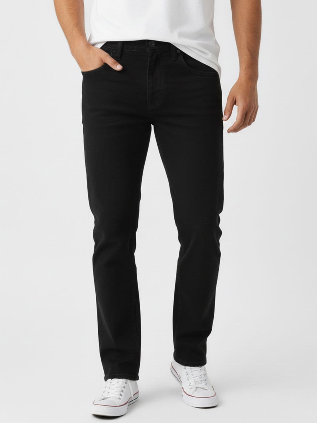 Integriti Men Straight Fit Mid-Rise Pure Cotton Jeans - view 1