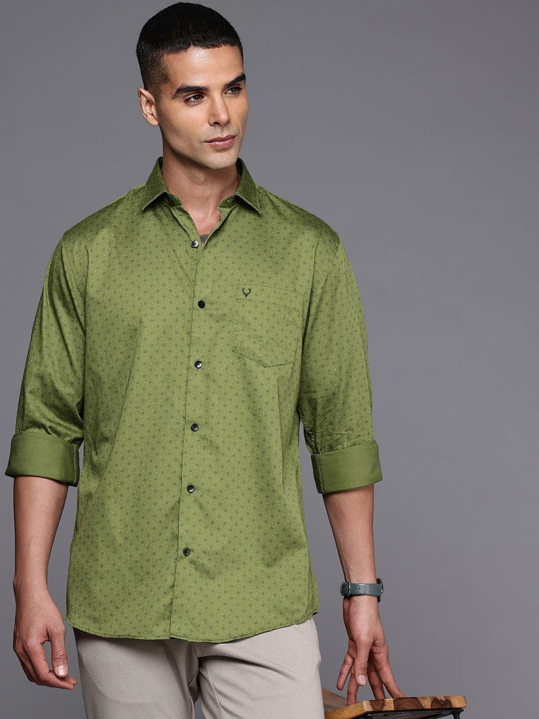 Allen Solly Sport Fit Micro Ditsy Printed Pure Cotton Casual Shirt - view 1