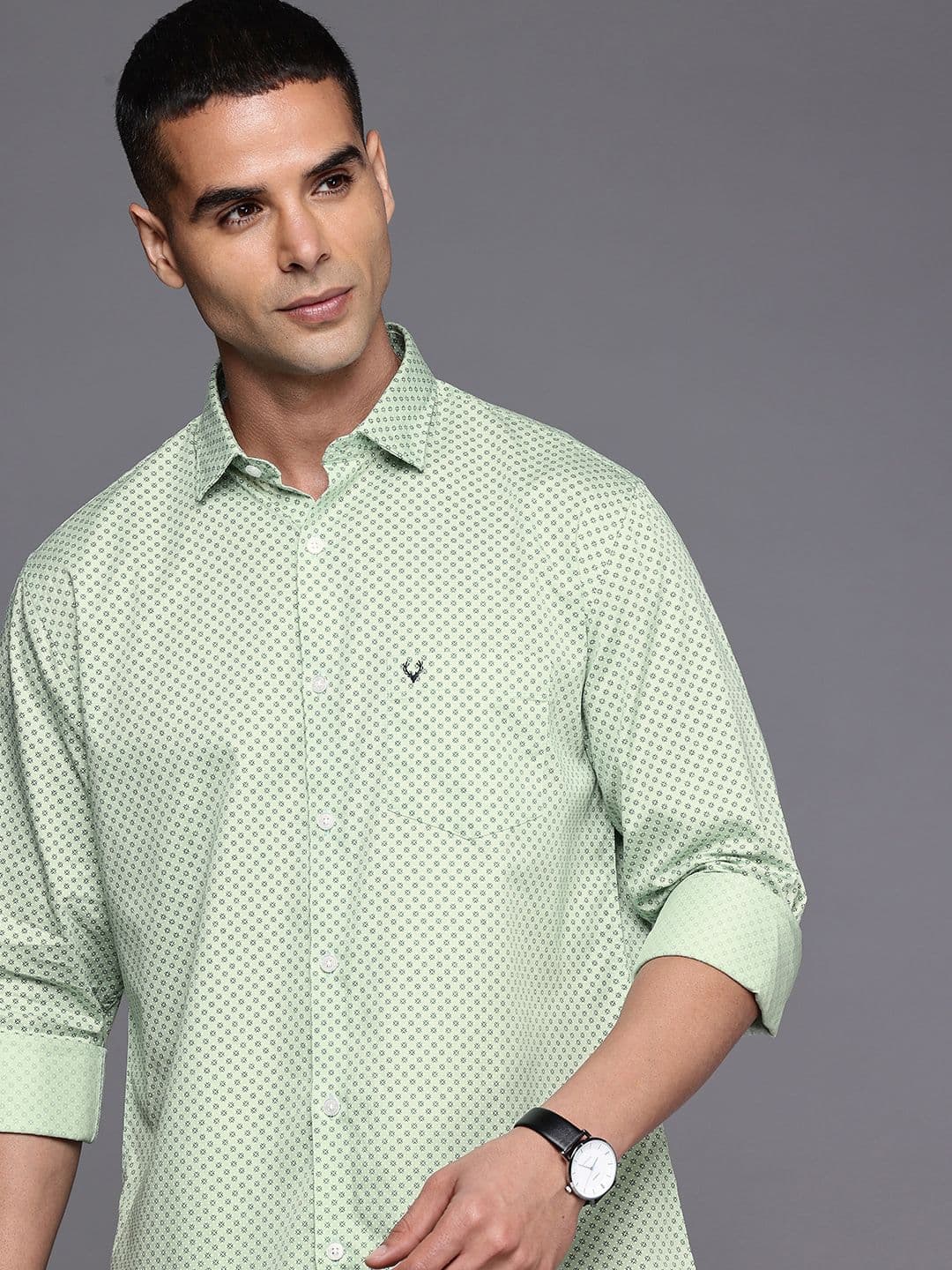 Allen Solly Sport Fit Micro Ditsy Printed Pure Cotton Casual Shirt - view 1