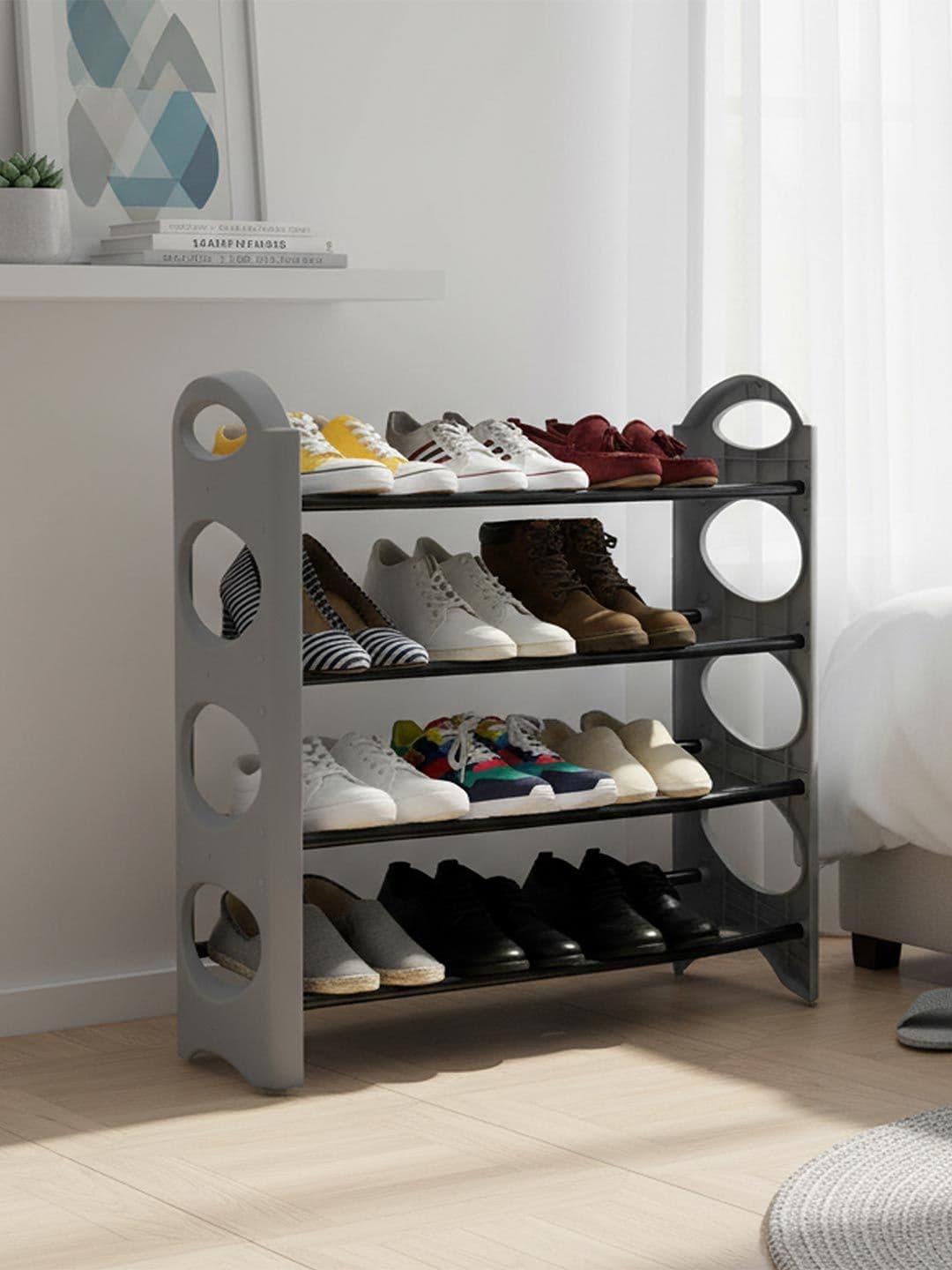 Rmerchants Grey 4-Layer Open Storage Shoe Rack - view 1