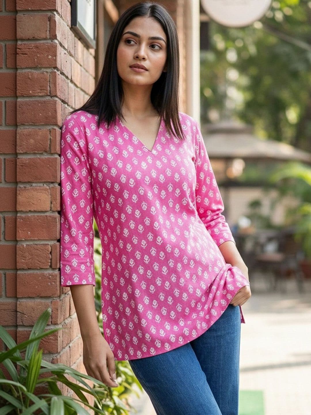 Varanga Women Ethnic Motifs Printed Summer Sheers Kurta - view 1