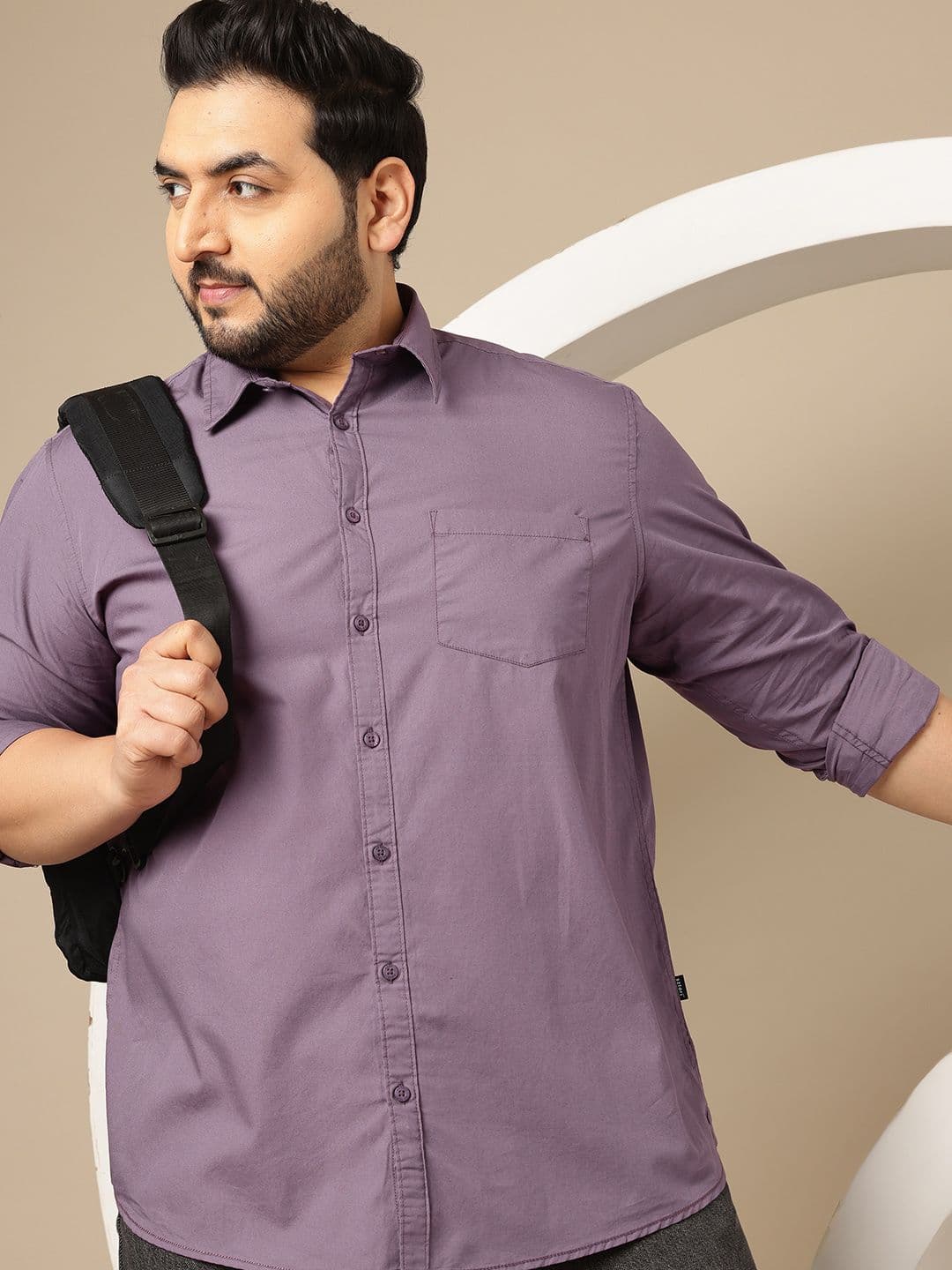 Sztori Plus Size Spread Collar Pure Cotton Shirt - view 1
