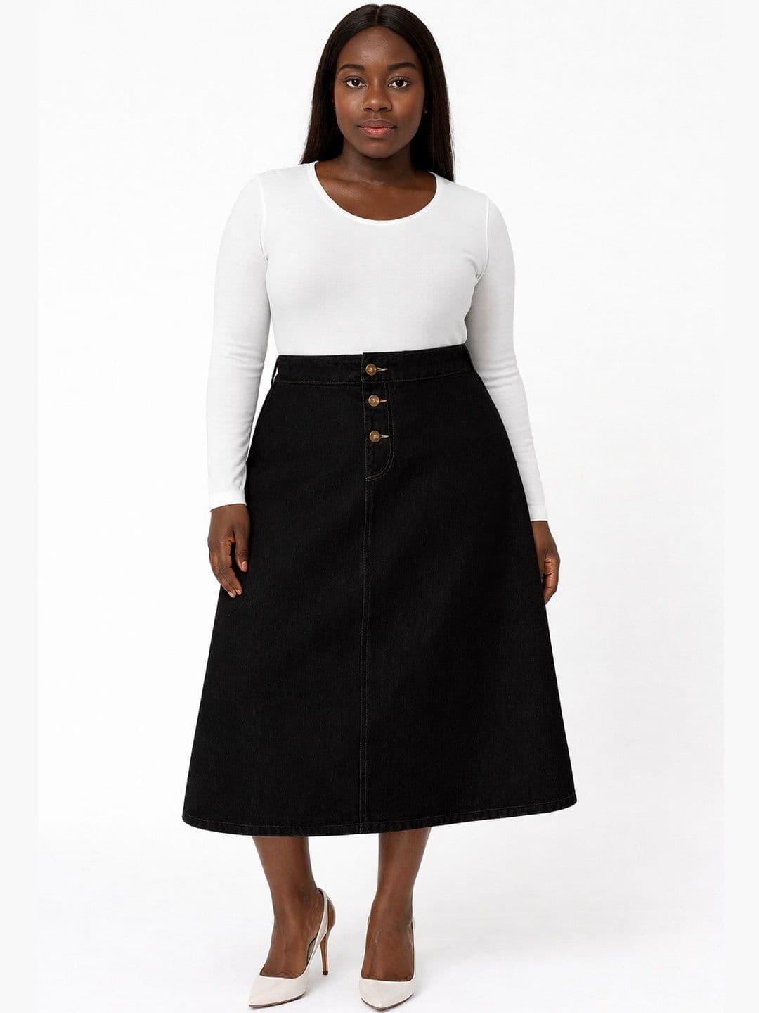 Tripursundari Fashion Plus Size A-Line Maxi Skirt - view 1