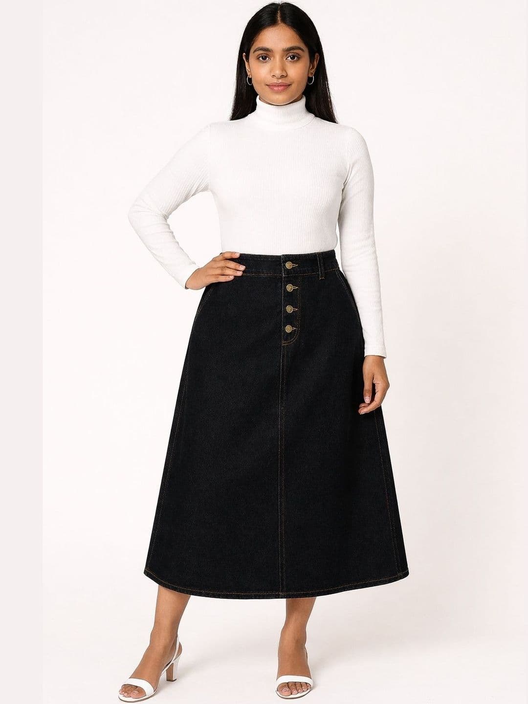 Tripursundari Fashion A-Line Curved Maxi Skirts - view 1