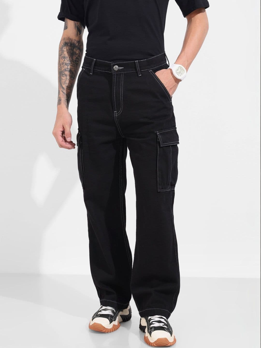 The Indian Garage Co Men Relaxed Fit Mid-Rise Jeans - view 1