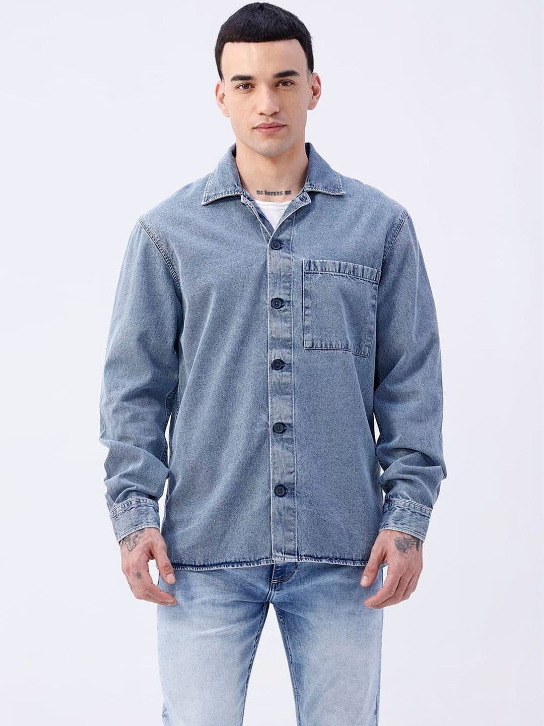 Basics Men Denim Jacket - view 1