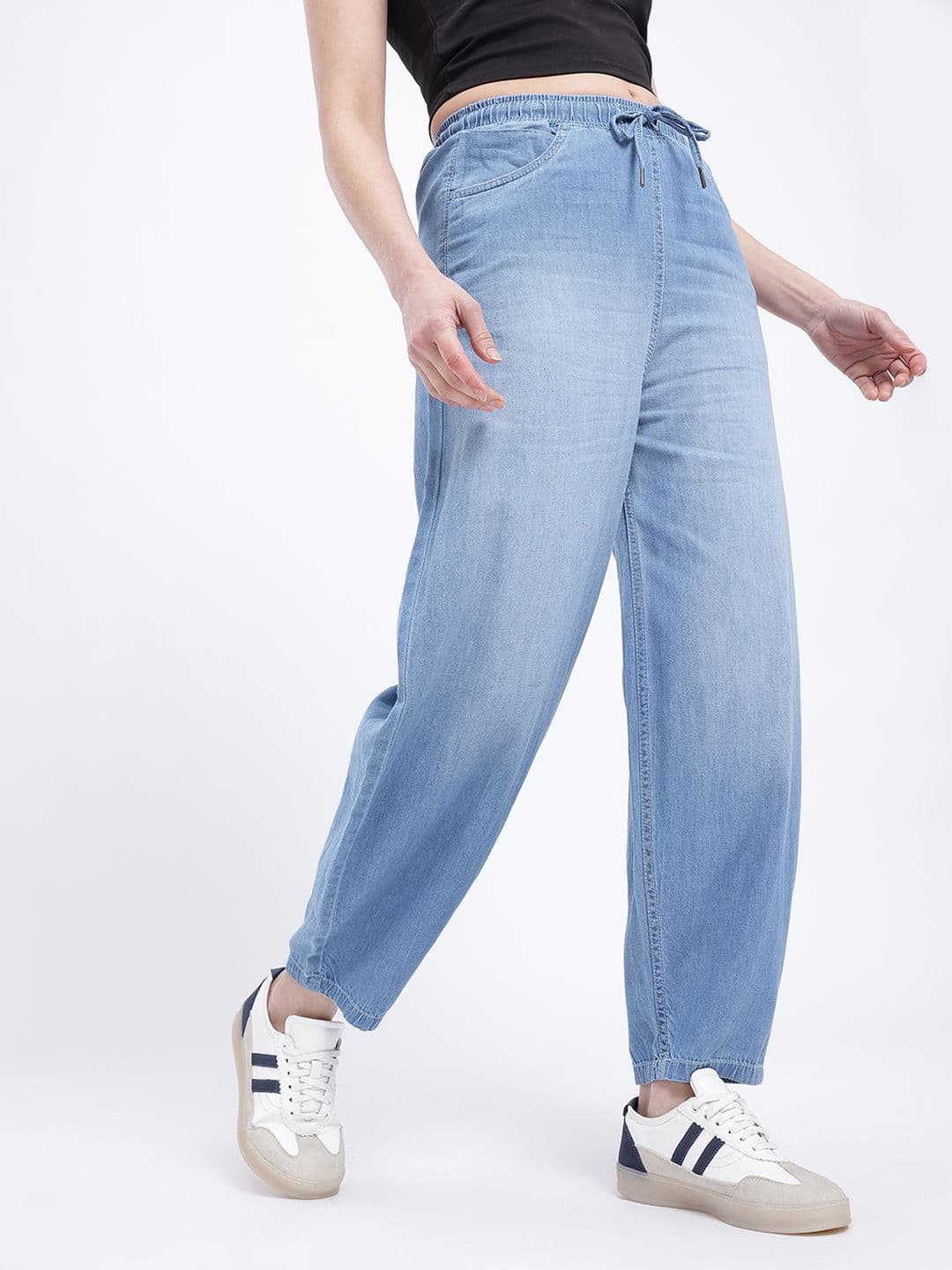 glitchez Women Light Fade Stretchable Barrel Fit Jeans - view 1
