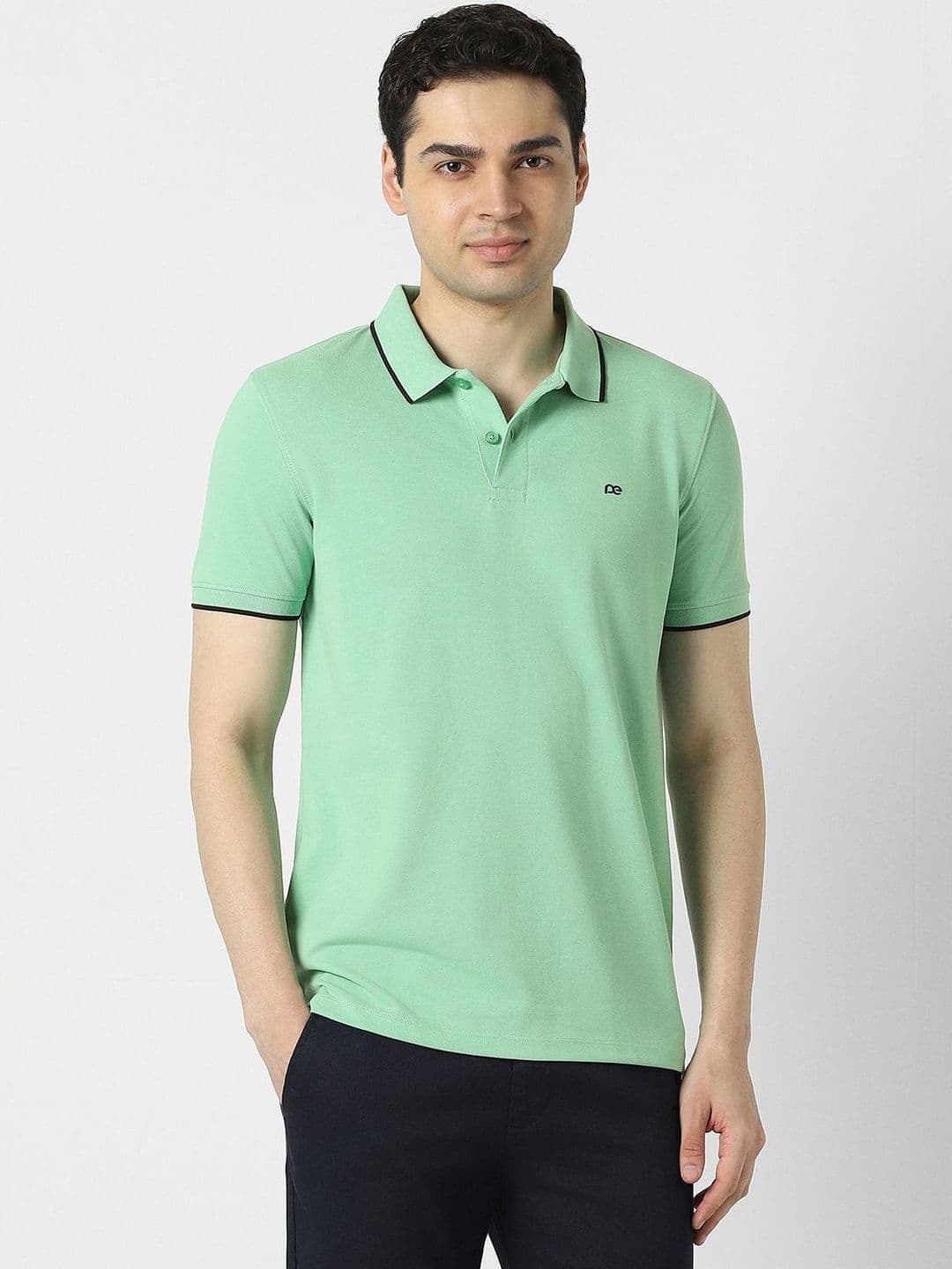 Peter England Casuals Men Brand Logo Polo Collar Slim Fit T-shirt - view 1