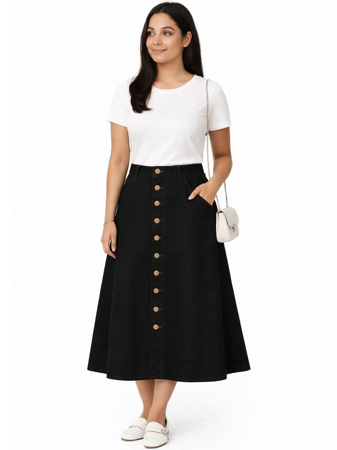 Tripursundari Fashion A-Line Curved Maxi Skirts - view 1
