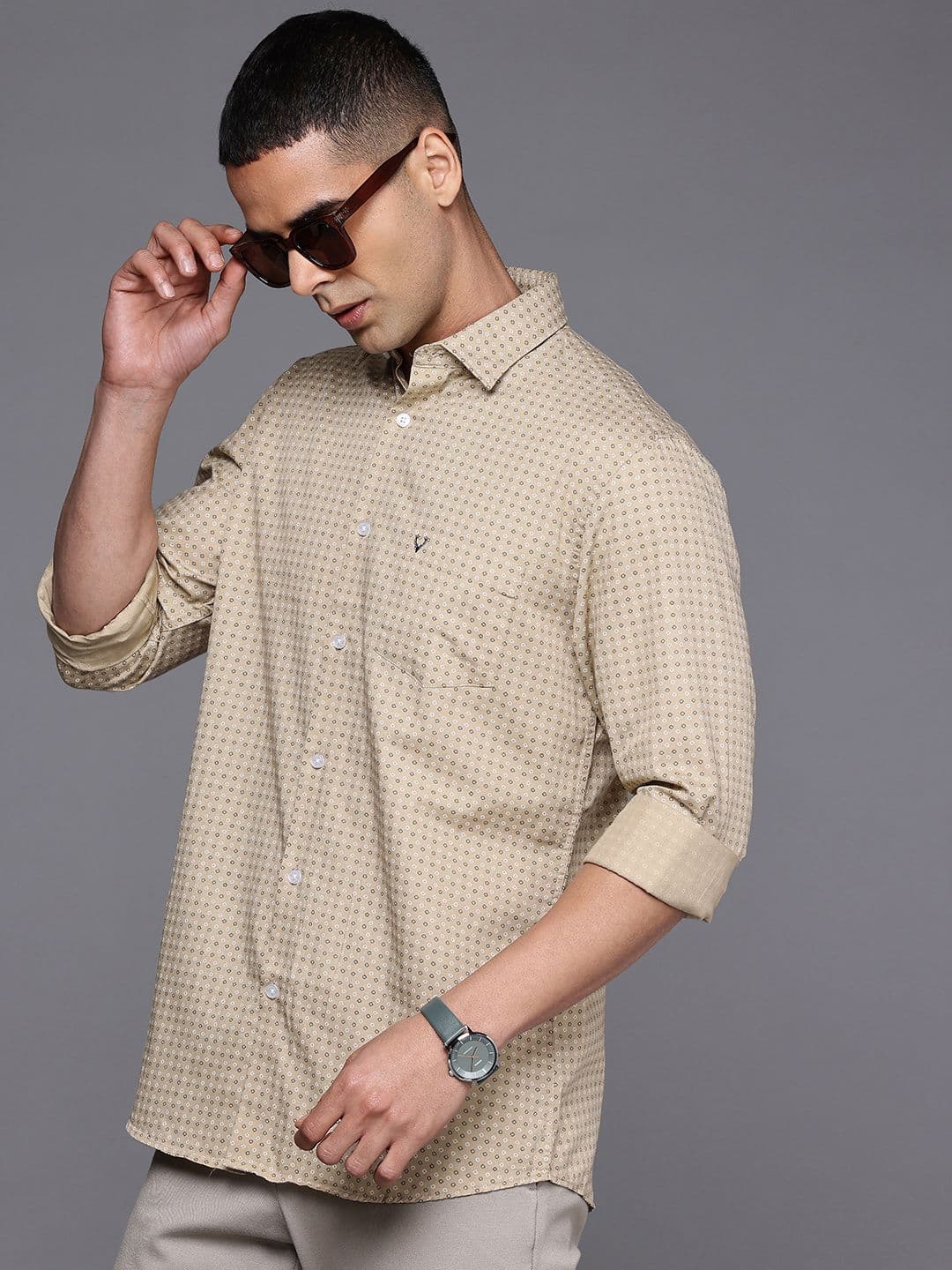 Allen Solly Sport Fit Geometric Printed Pure Cotton Casual Shirt - view 1