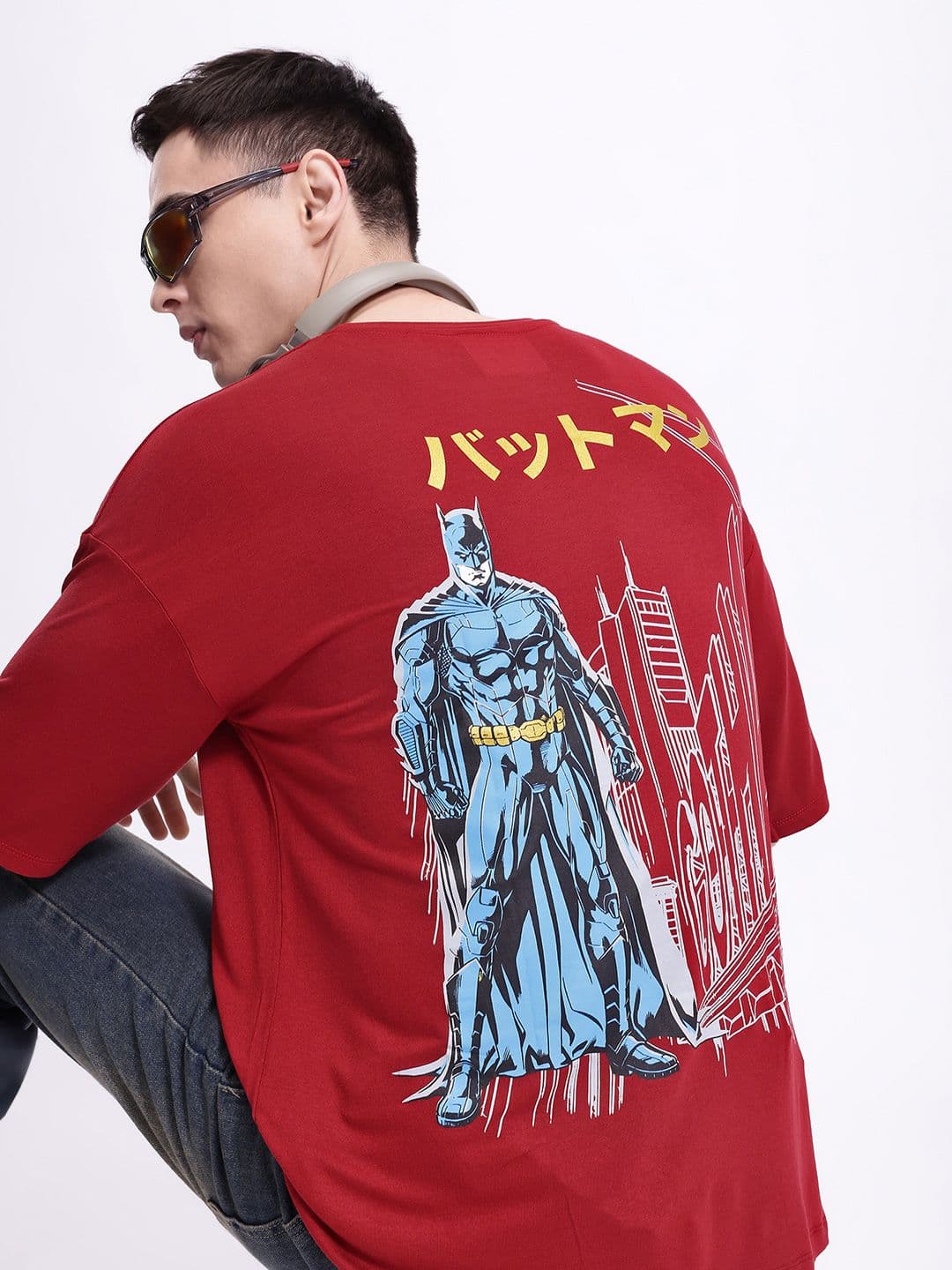 Kook N Keech Batman Humor & Comic Printed Drop-Shoulder Sleeves Oversized T-shirt - view 1
