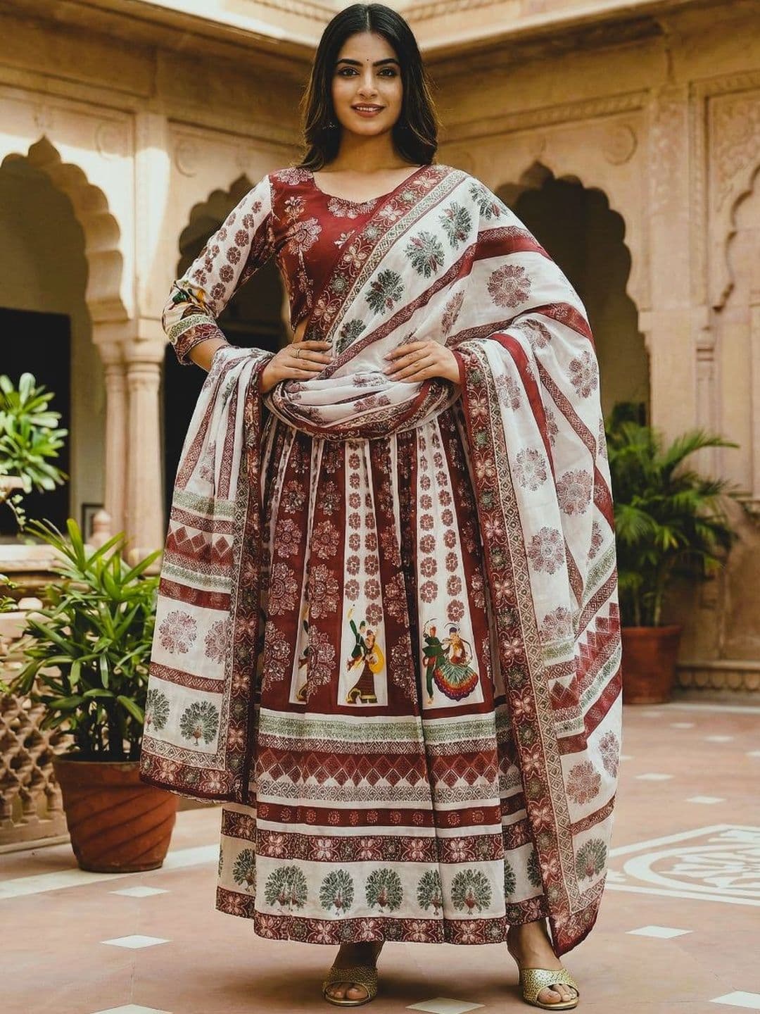 Kaizen TEXO FAB Printed Semi-Stitched Lehenga & Unstitched Blouse With Dupatta - view 1