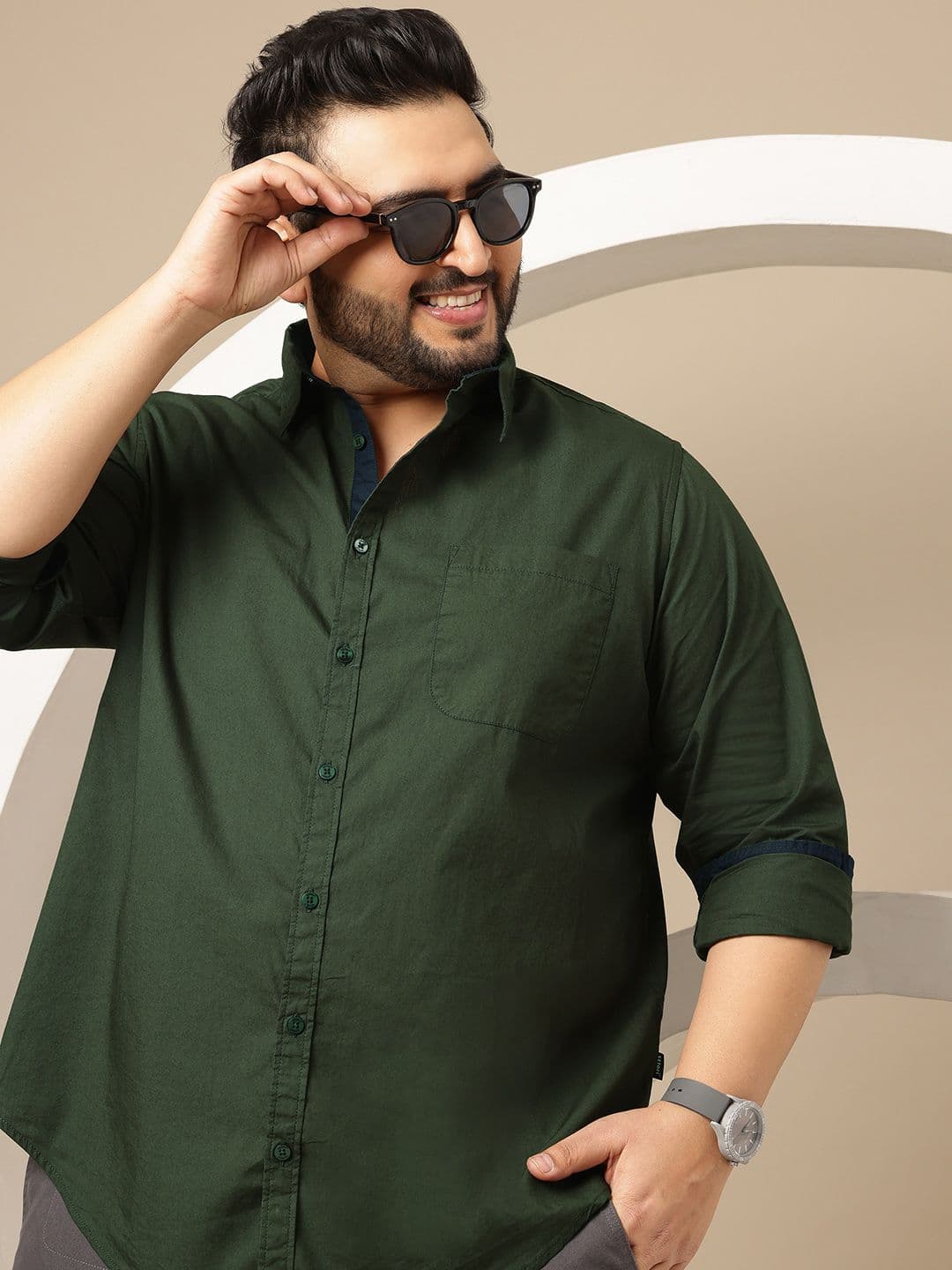 Sztori Plus Size Pure Cotton Casual Shirt - view 1
