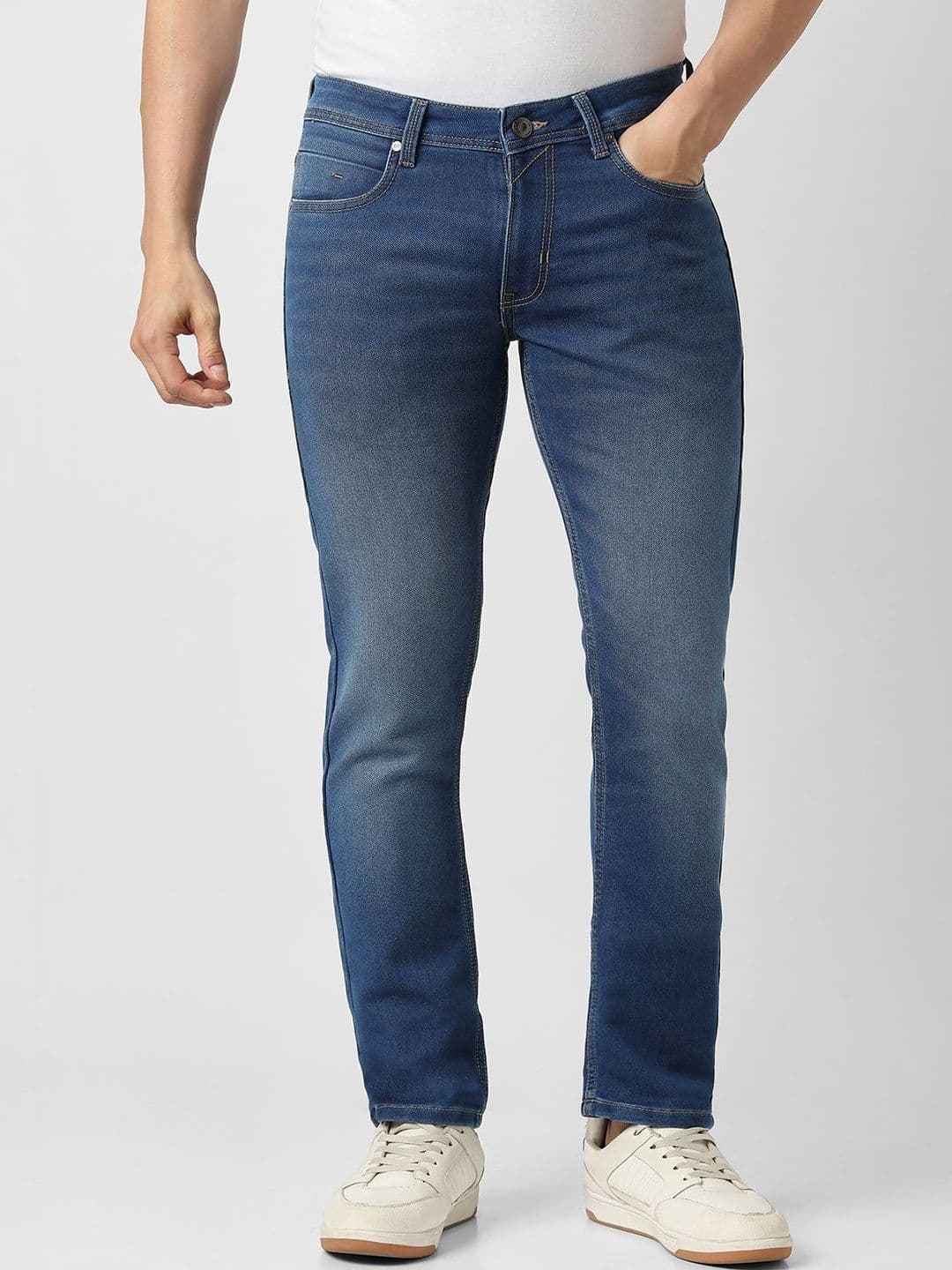 Peter England Casuals Men Slim Fit Mid-Rise Light Fade Jeans - view 1