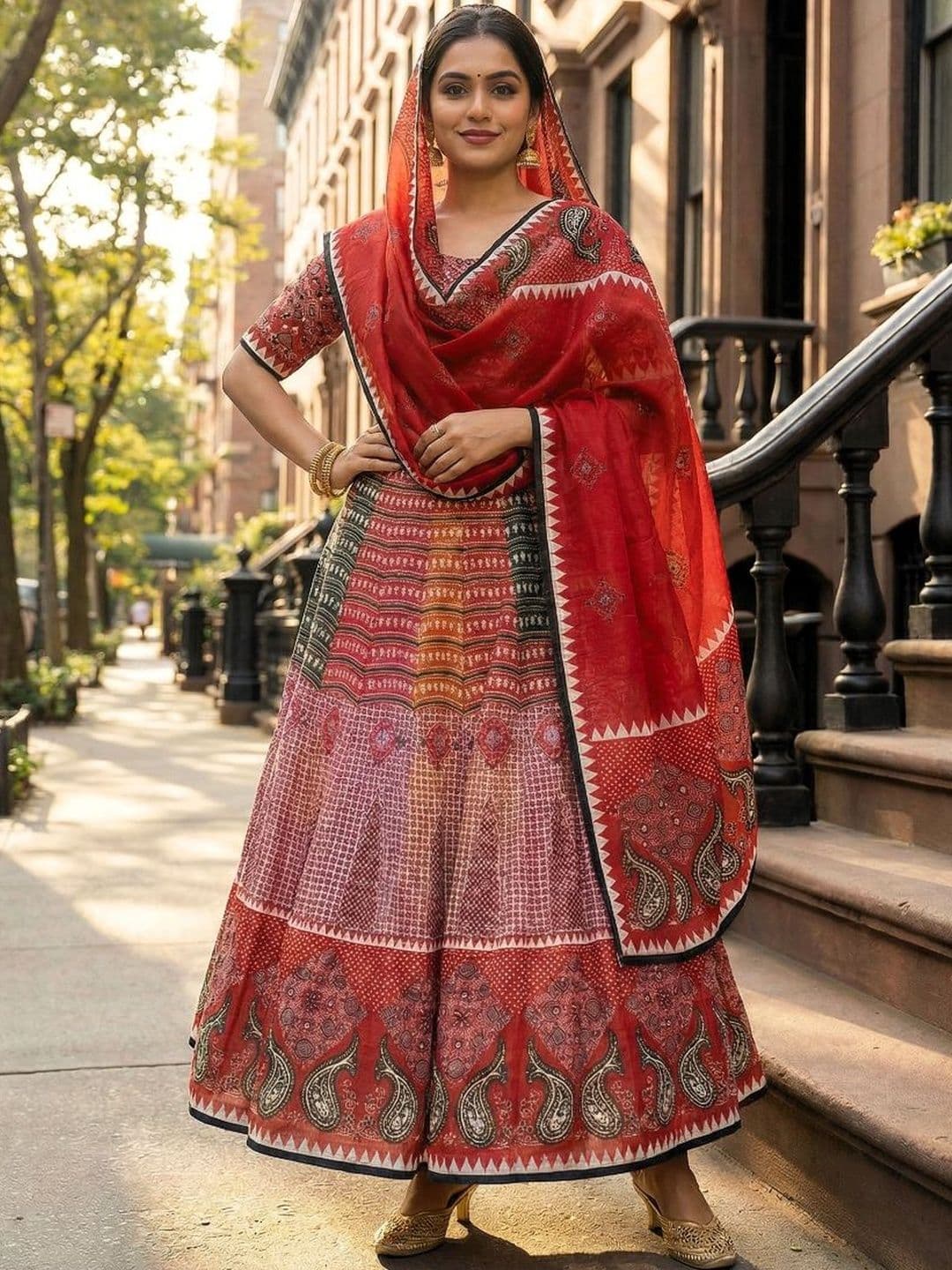 Kaizen TEXO FAB Printed Semi-Stitched Lehenga & Blouse With Dupatta - view 1