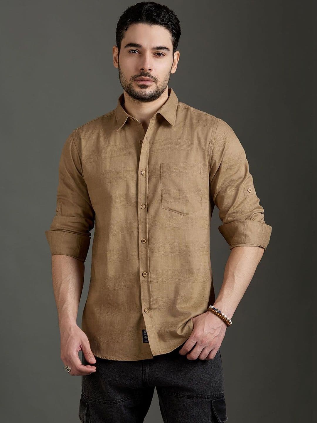The Roadster Lifestyle Co Pure Cotton Spread Collar Shirt - view 1