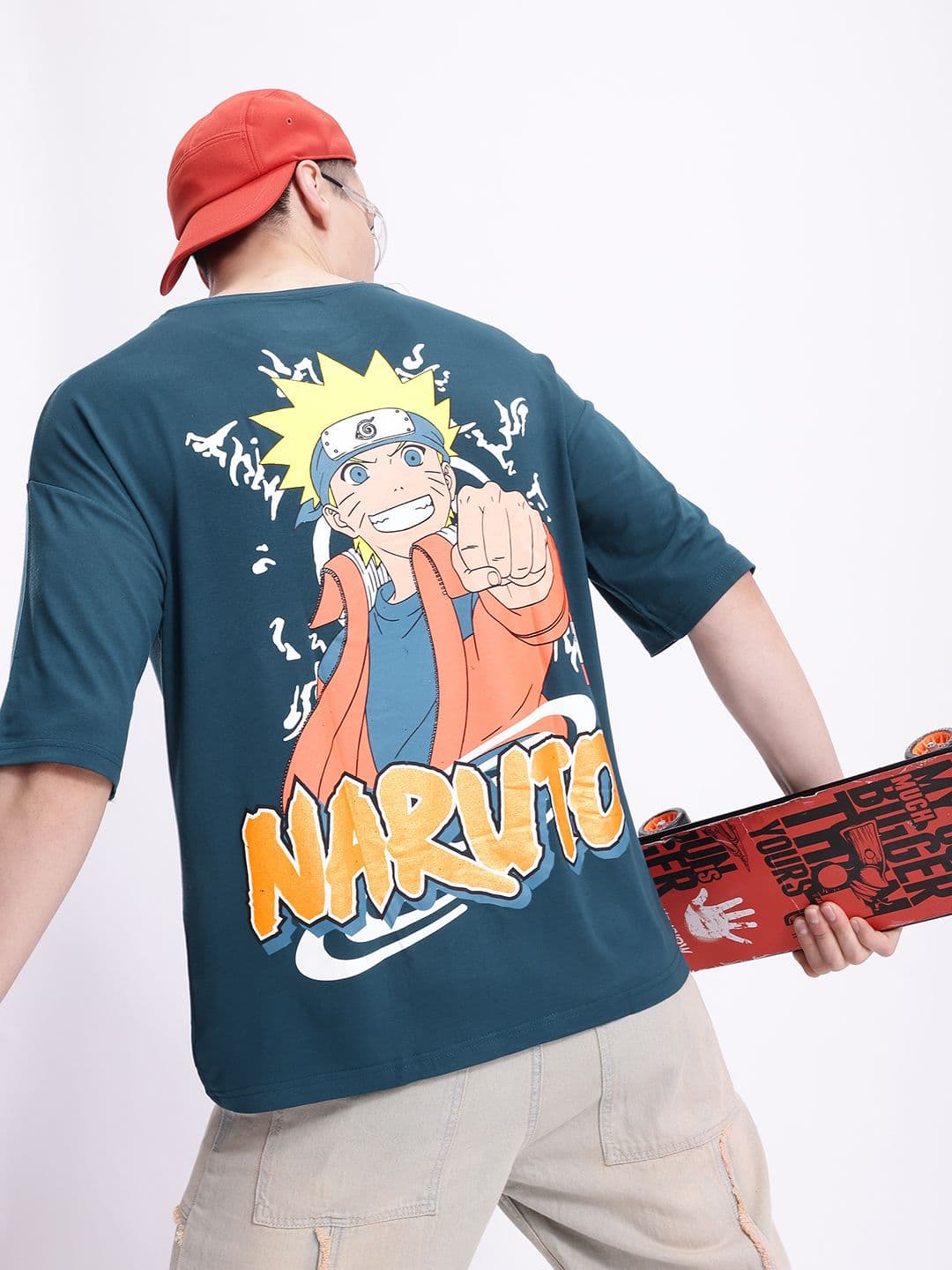 Kook N Keech Naruto Humor & Comic Printed Drop-Shoulder Sleeves Oversized T-shirt - view 1