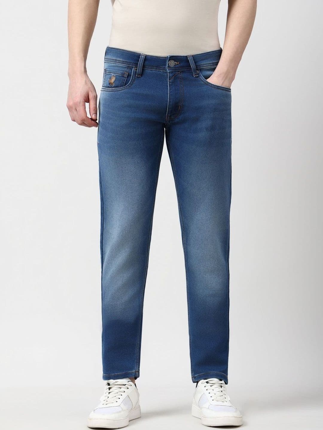 Peter England Casuals Men Slim Fit Mid-Rise Light Fade Jeans - view 1