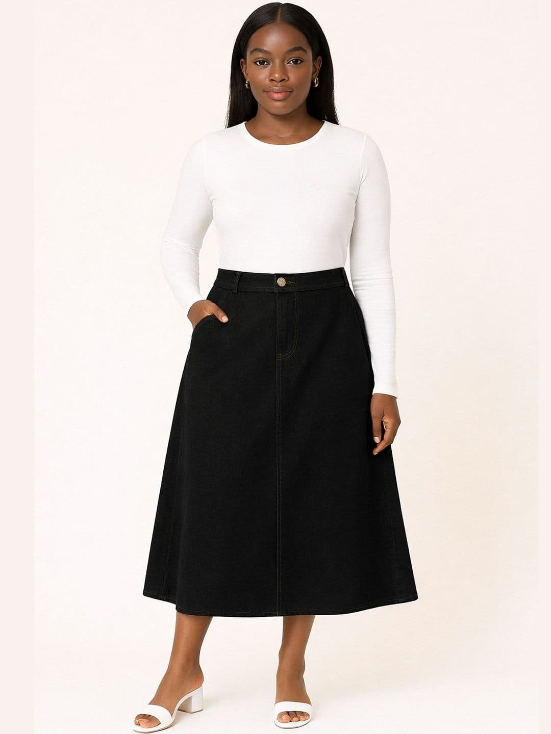 Tripursundari Fashion A-Line Curved Maxi Skirts - view 1