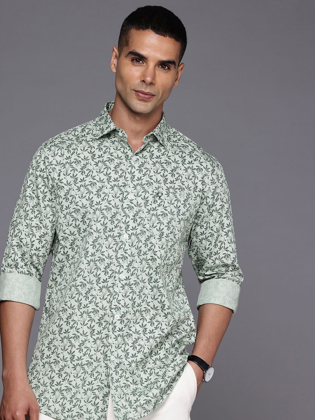 Allen Solly Pure Cotton Classic Fit Floral Printed Casual Shirt - view 1