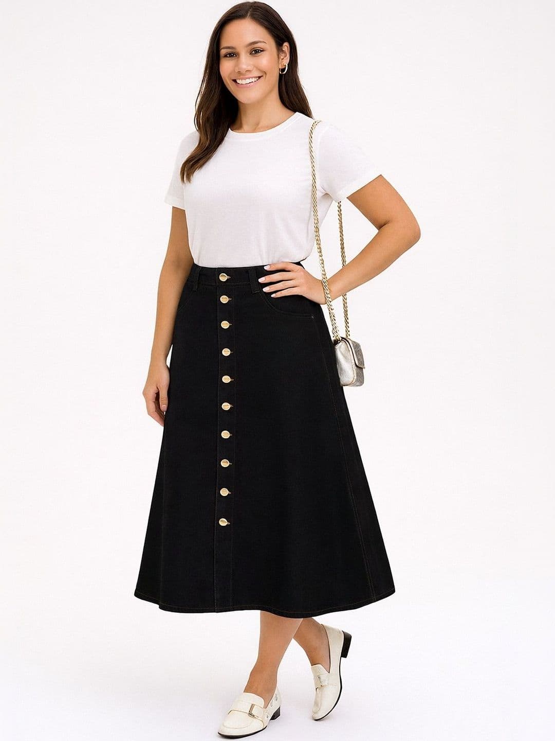 Tripursundari Fashion A-Line Curved Maxi Skirts - view 1